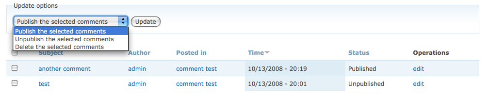 altered comment admin form